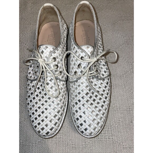 Pertini Women’s Casual Sneakers Size 35 U.S. 4 M White Silver Leather Athleisure - Picture 4 of 12